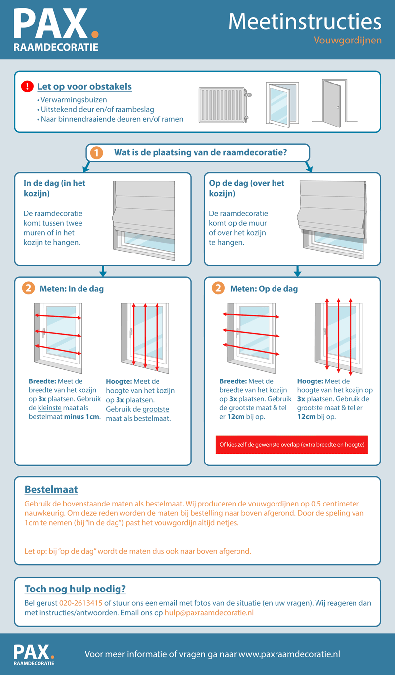 Inmeethandleiding vouwgordijnen